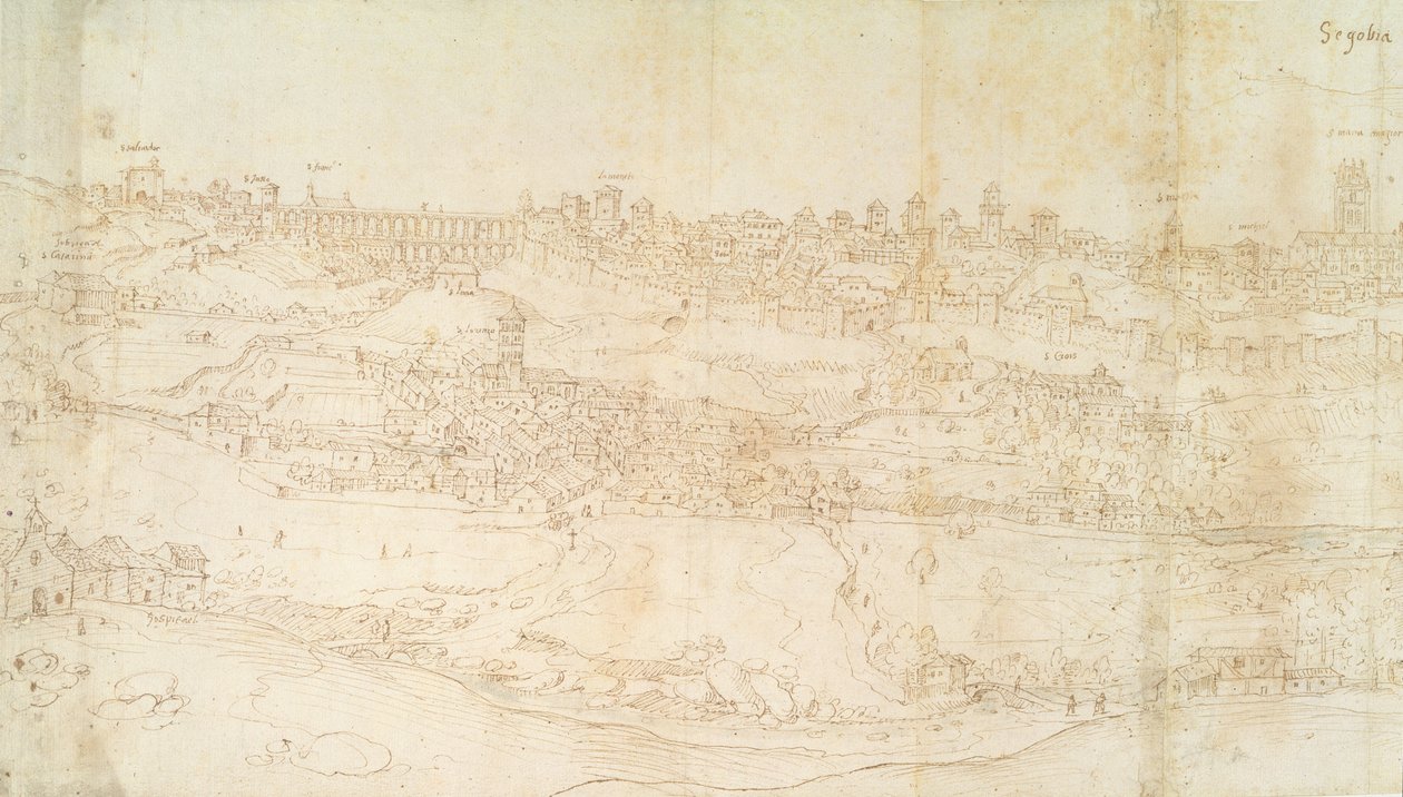 View of Segovia, 16th century by Anthonis van den Wyngaerde