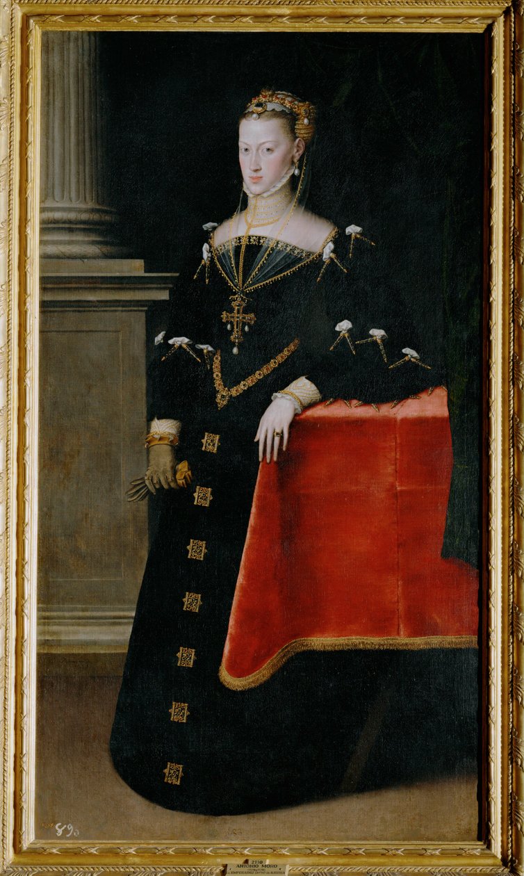 Empress Maria of Austria, Daughter of Emperor Karl V, Wife of Her Cousin Maximilian II by Anthonis van Dashorst (c.1519-1576/77) Mor