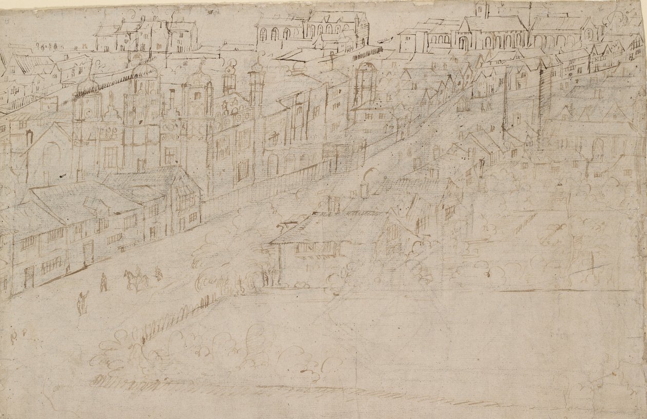 Panorama of London as Seen from Southwark: Borough High Street with St Mary Overy, 1554 by Anthonis van den Wyngaerde