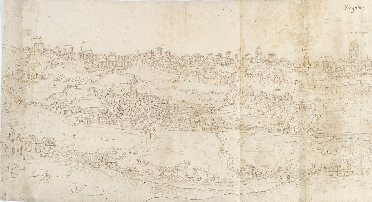 Panoramic View of Segovia from the East, c1560-1570 by Anthonis van den Wyngaerde