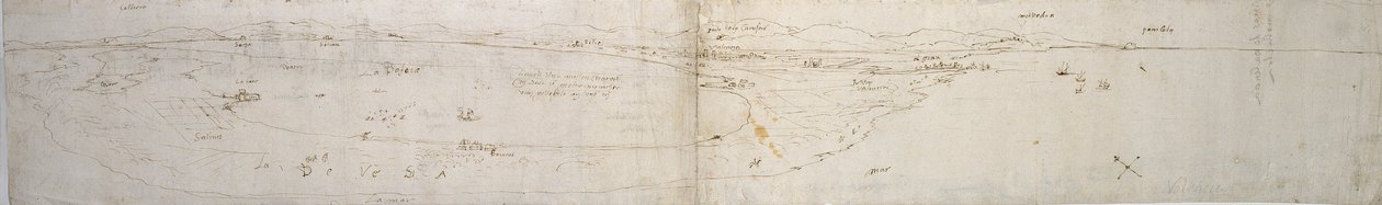 Sketch of the Lagoon of Valencia, la Albufera and adjacent coast and countryside by Anthonis van den Wyngaerde