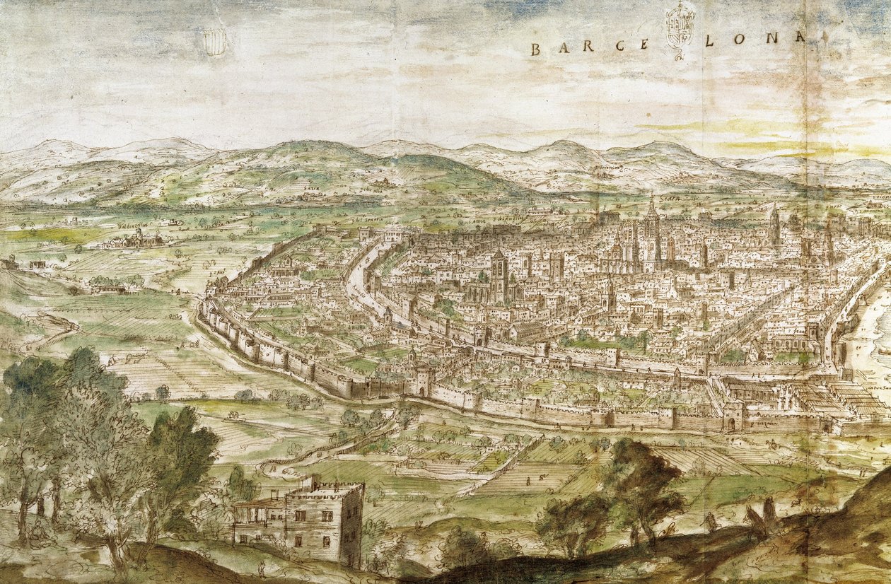 View of Barcelona, 1563 by Anthonis van den Wyngaerde