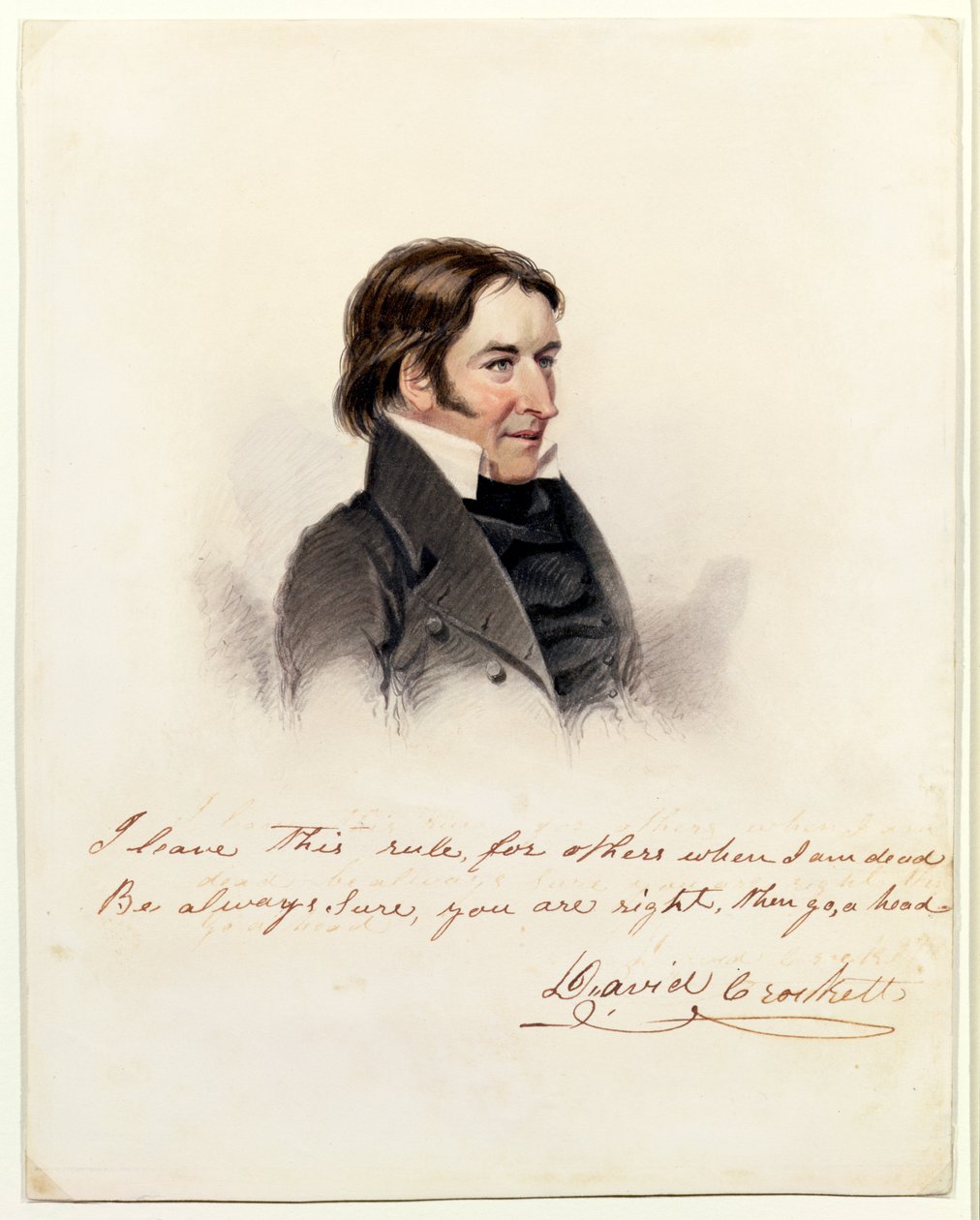 Portrait of David Crockett, 1834 by Anthony Lewis De Rose