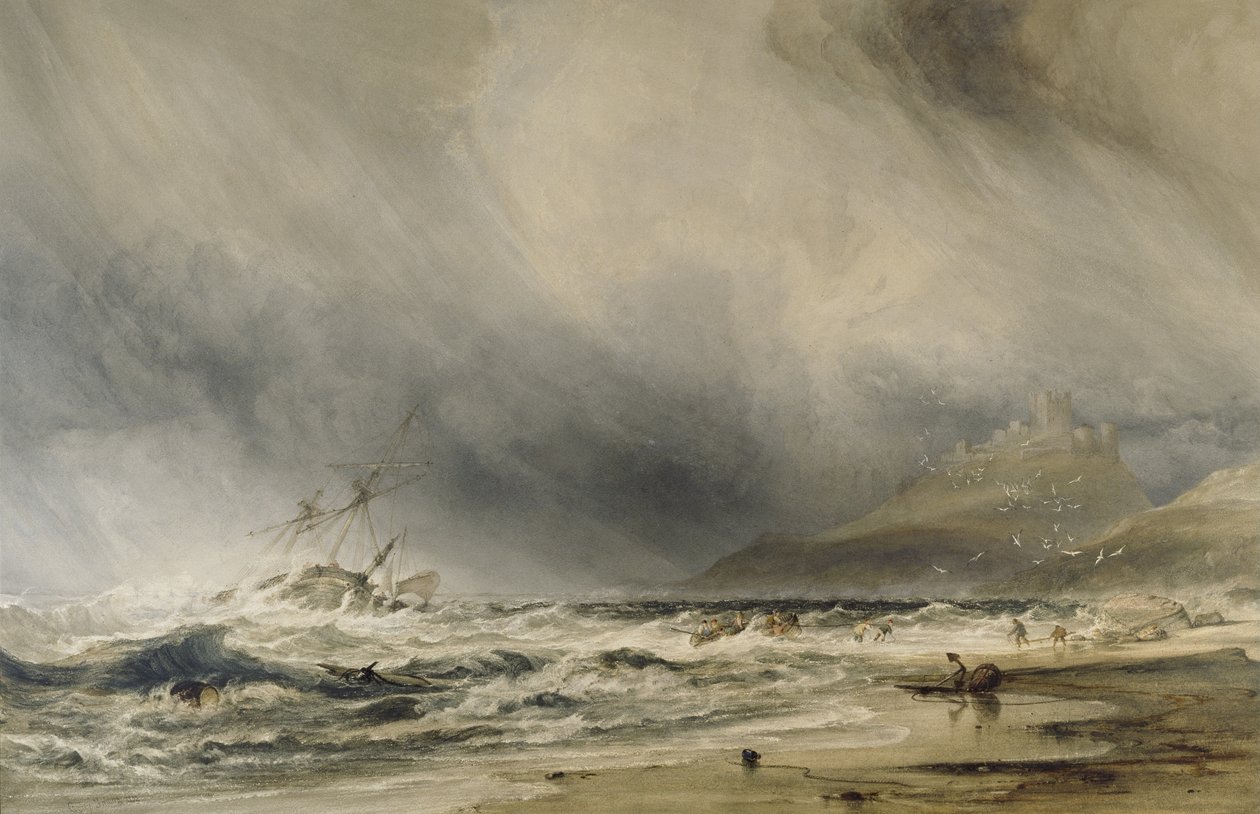 Bambourough Castle by Anthony Vandyke Copley Fielding