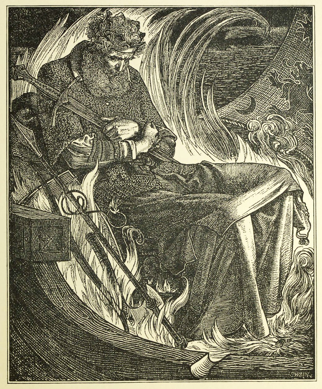 Death of King Warwulf by Anthony Frederick Augustus Sandys