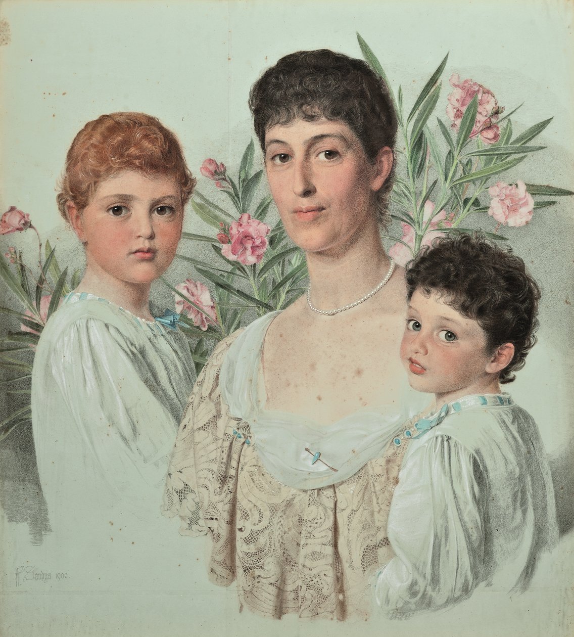 Portrait of a Mother and Her Two Children by Anthony Frederick Augustus Sandys