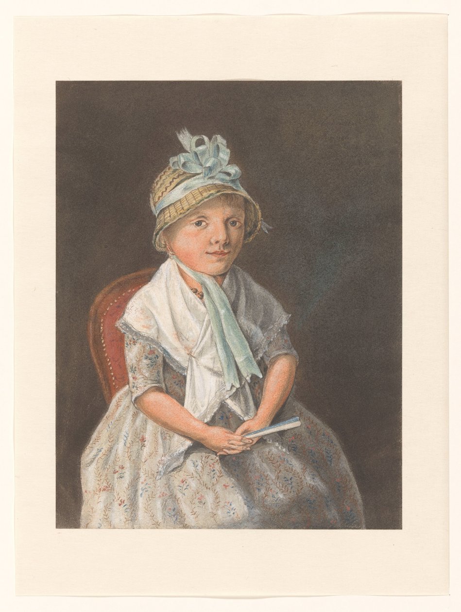 Portrait of a Girl, Sitting with a Fan by Anthony Oberman