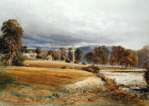Bolton Abbey from the River Wharfe, South View by Anthony Vandyke Copley Fielding