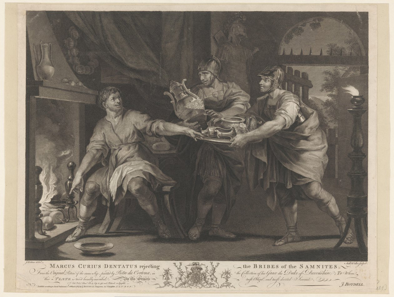 Manius Curius Dentatus rejecting the bribes of the Samnites by Anthony Walker