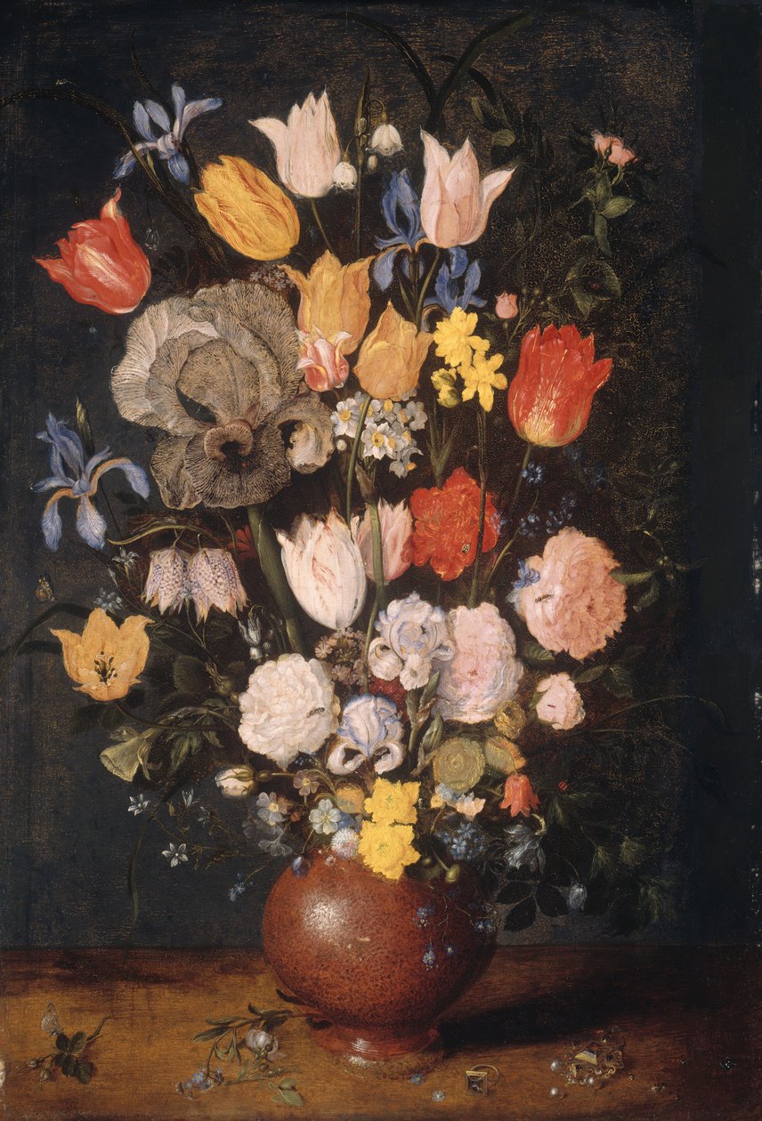 Bouquet of Flowers in an Earthenware Vase by Anthony van Dyck