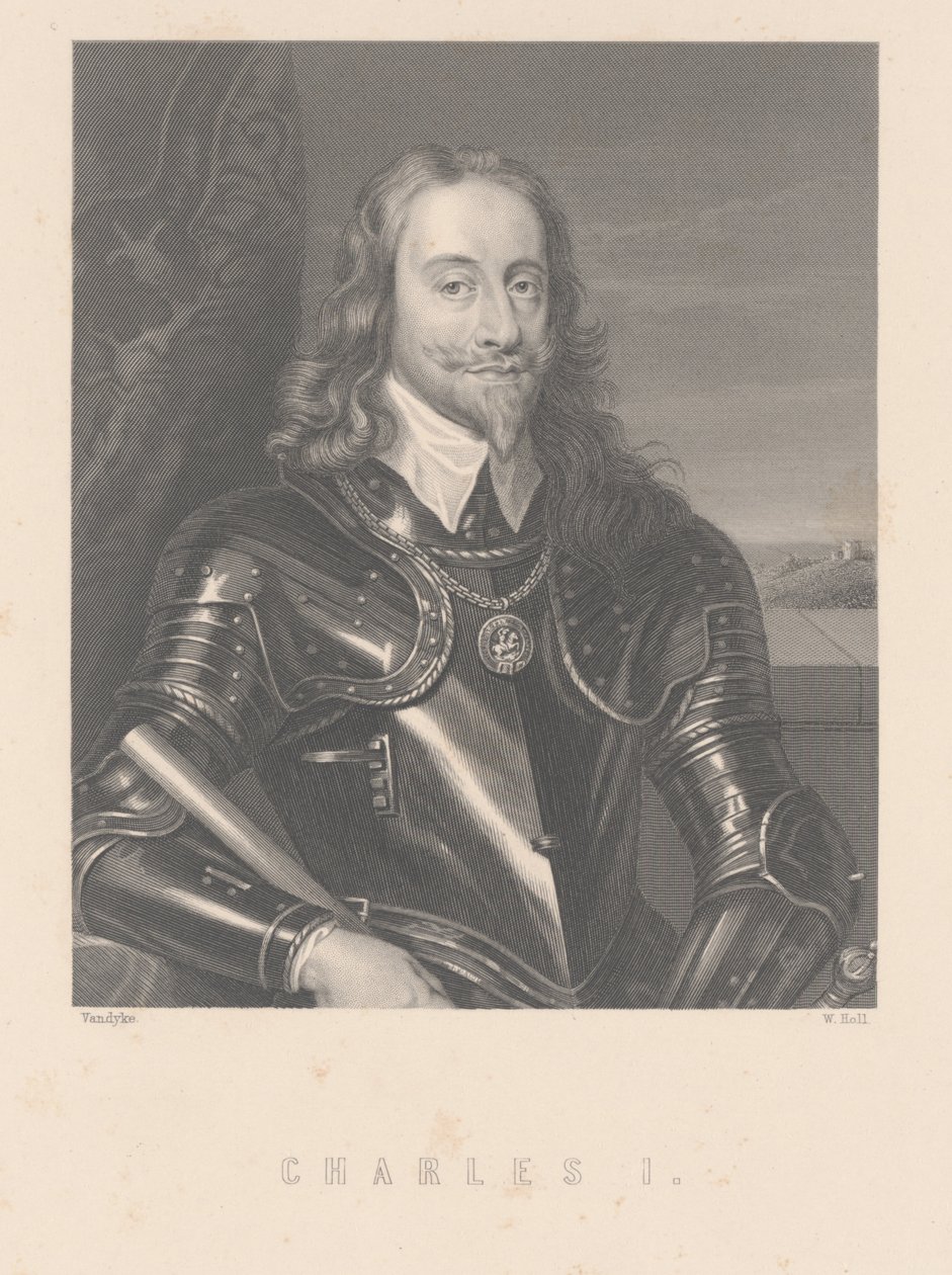Charles I, engraved by W. Hall by Anthony van Dyck