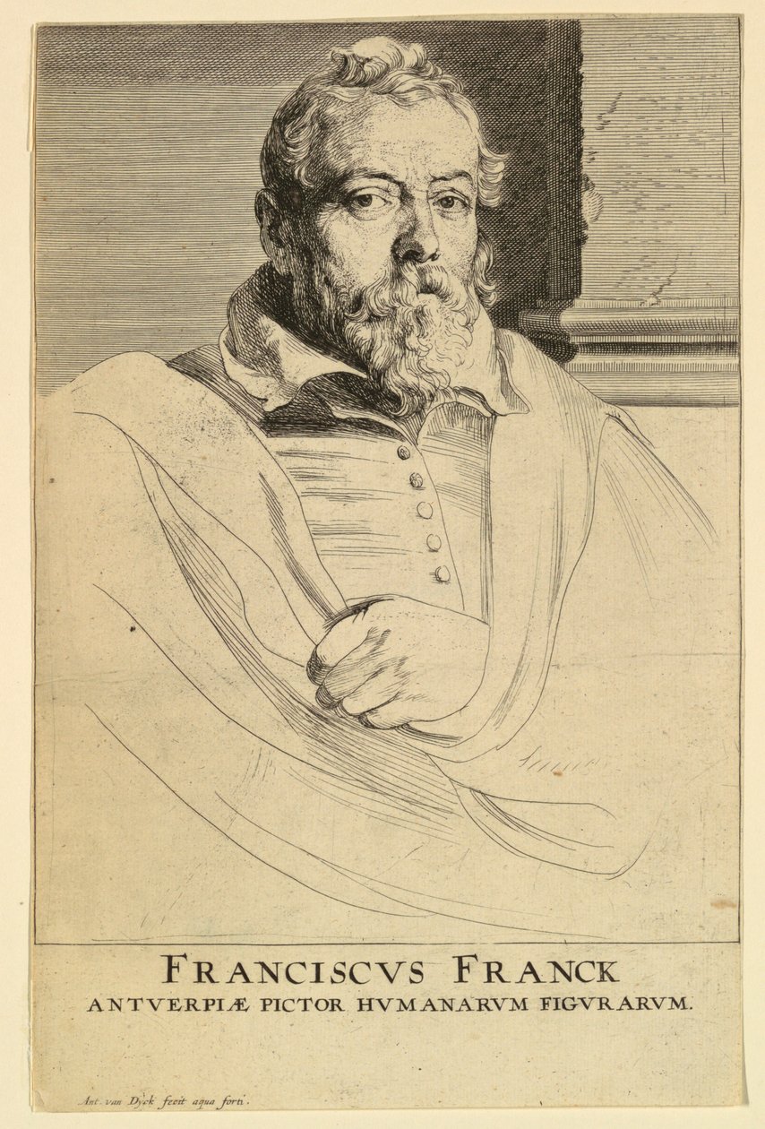 Portrait of Frans Francken, from the Icones Principum Virorum by Anthony van Dyck