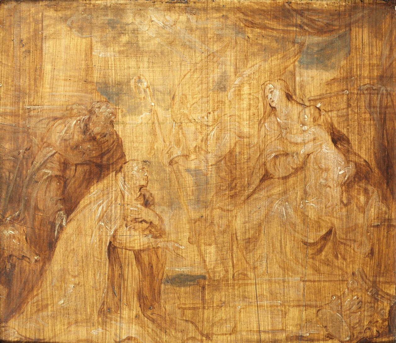 Virgin and Child with a Bishop Donor and Saint Anthony Abbot by Anthony van Dyck