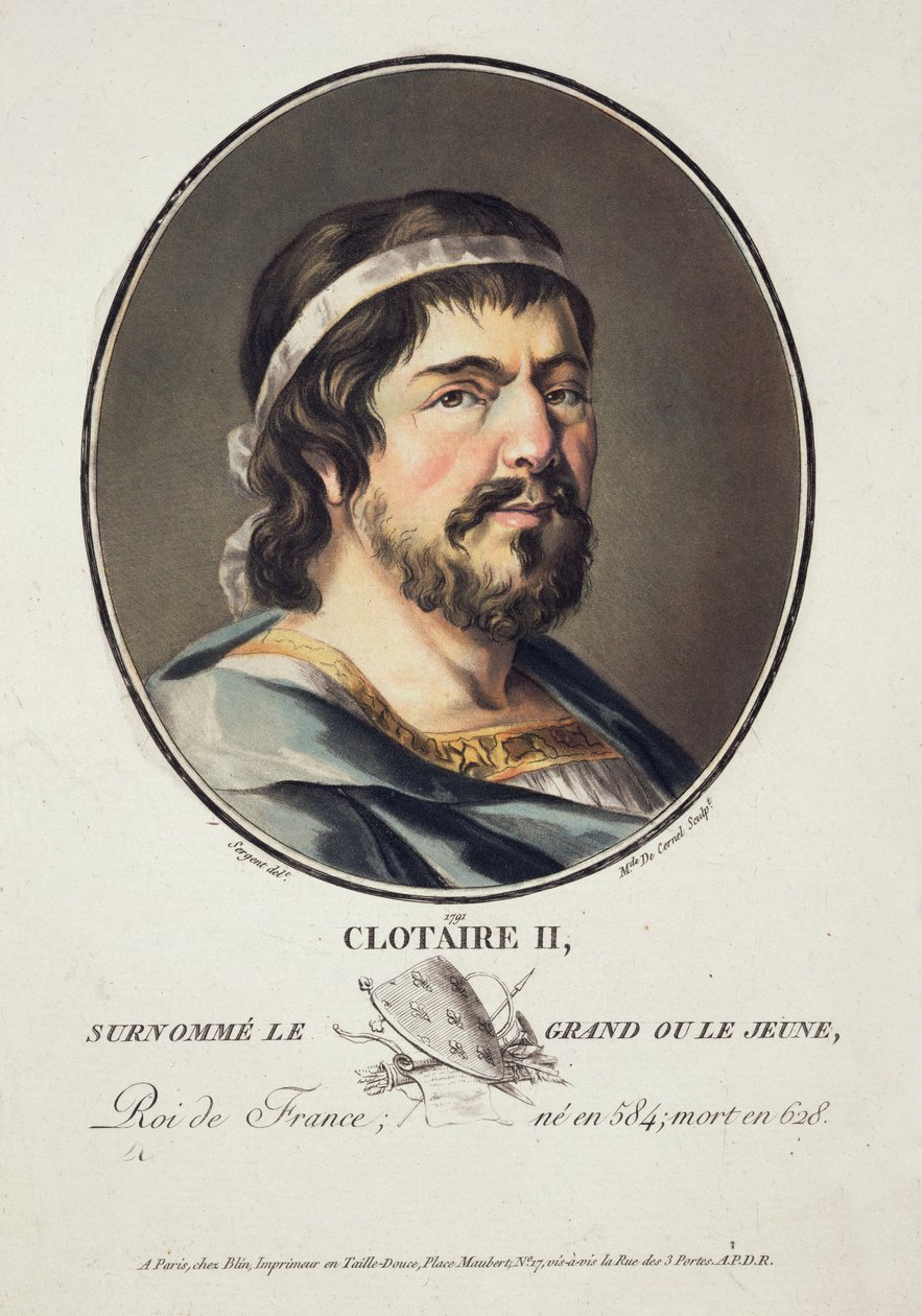 Clothaire II (584-629), engraved by Madame de Cernel, 1791 by Antoine Louis Francois Sergent Marceau