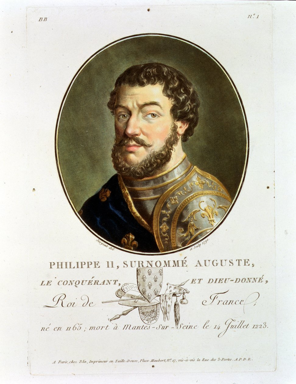 Portrait of Philip II, Called Augustus, King of France by Antoine Louis Francois Sergent Marceau