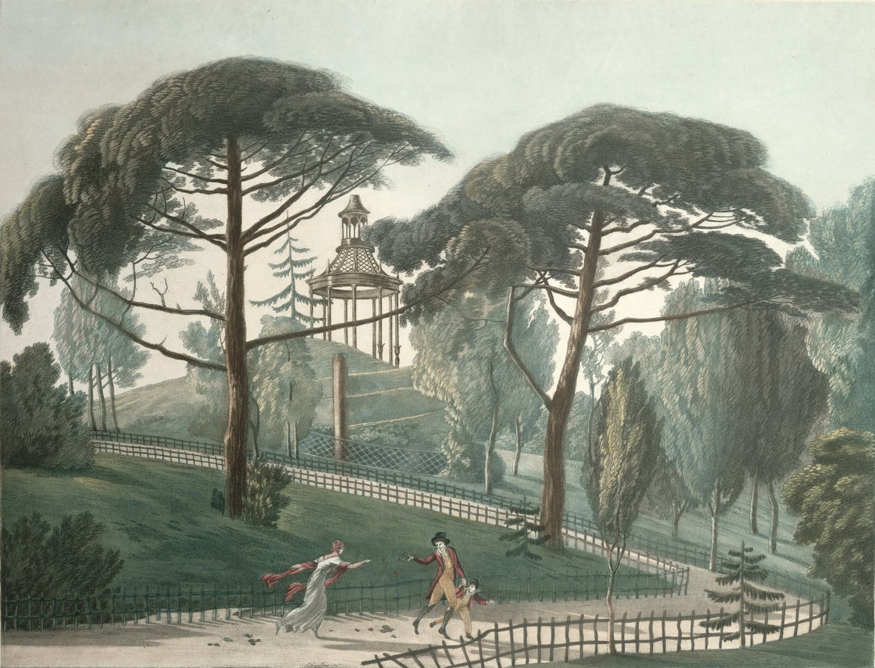 The Maze or Belvedere of the Jardin des Plantes in Paris, engraved by Nicolas Marie Joseph Chapuy by Antoine Pierre Mongin