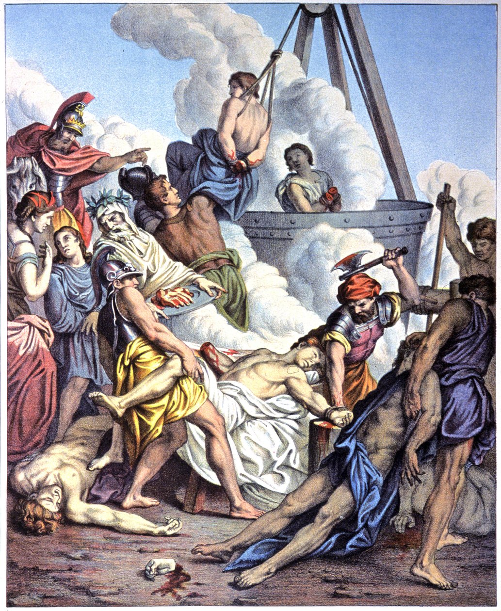 Martyrdom of the Macchabees (illustration) by Antoine (after) Dieu