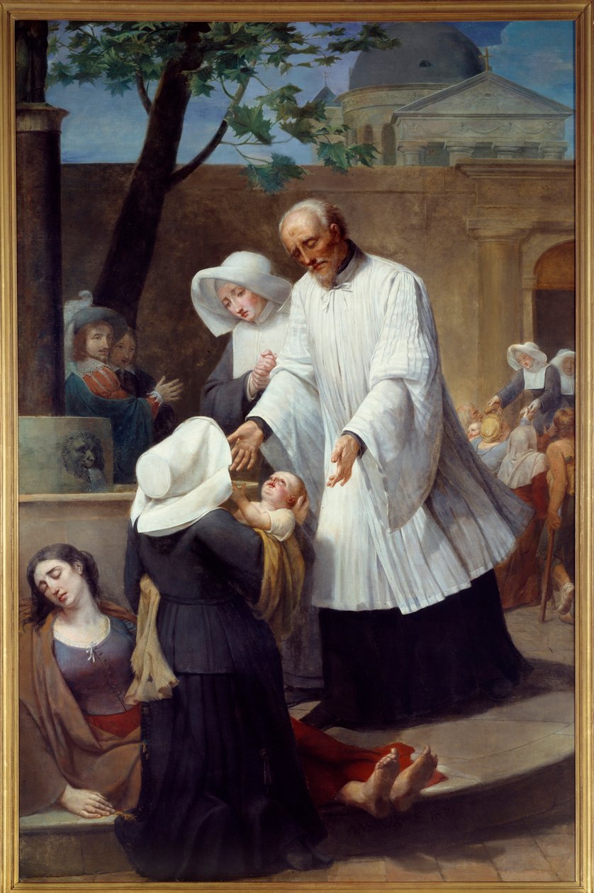 Saint Vincent de Paul helping the plague ridden by Antoine Ansiaux