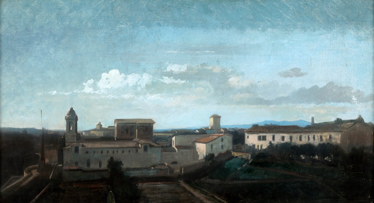 The Church of La Trinite des Monts, Rome, 19th century by Antoine Auguste Ernest Hebert