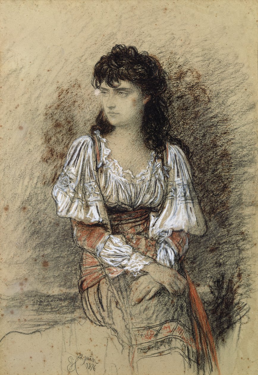 A Dressed Up Peasant, 1876 by Antoine Auguste Ernest Herbert or Hebert