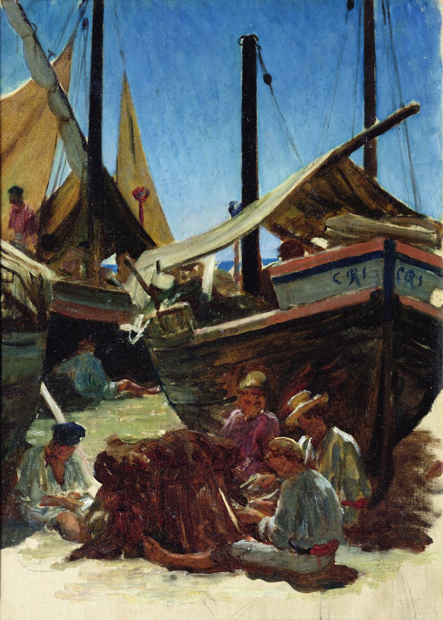 Anzio, The Port by Antoine Auguste Ernest Herbert or Hebert