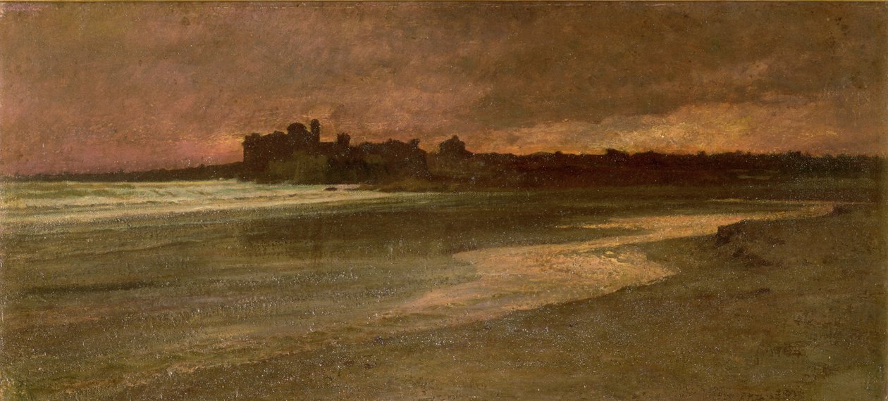 Nettuno, Evening on the Beach by Antoine Auguste Ernest Herbert or Hebert