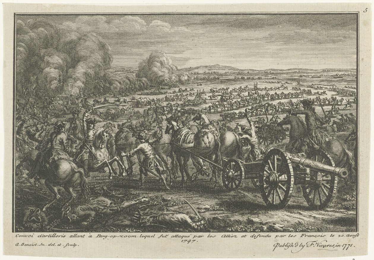 Attack of the Allies on a French Artillery Transport, 1747 (series title) by Antoine Benoist
