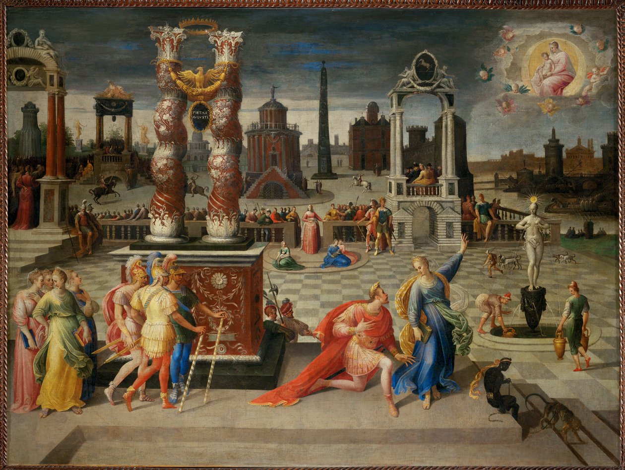 The Sibyl of Tibur. The Emperor Augustus on his knees by Antoine Caron