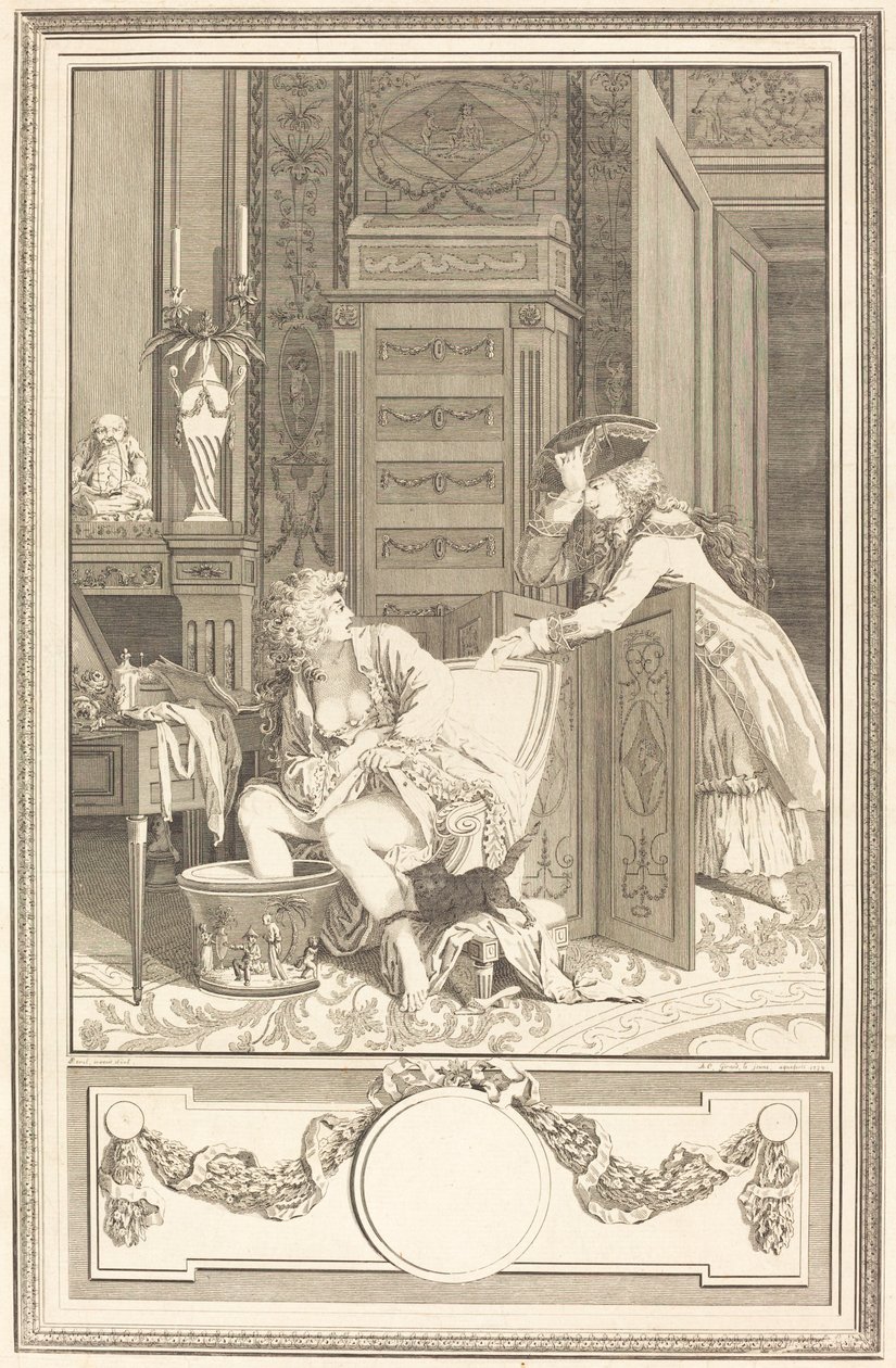The Foot-Bath by Antoine Cosme Giraud after Antoine Borel