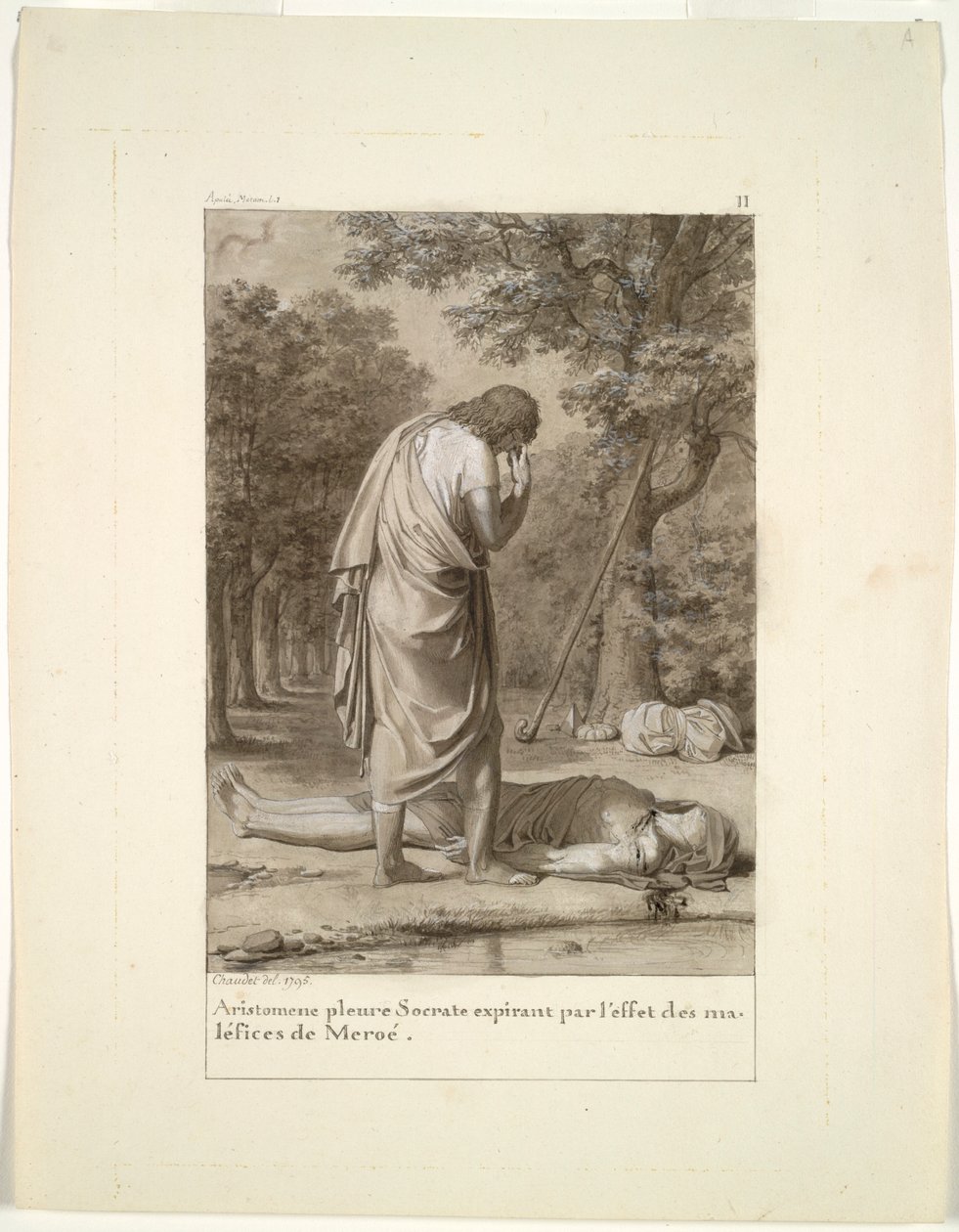 Aristomenes Mourning the Death of Socrates from the Bewitchment of Meroë...The Golden Ass, 1795 by Antoine Denis Chaudet