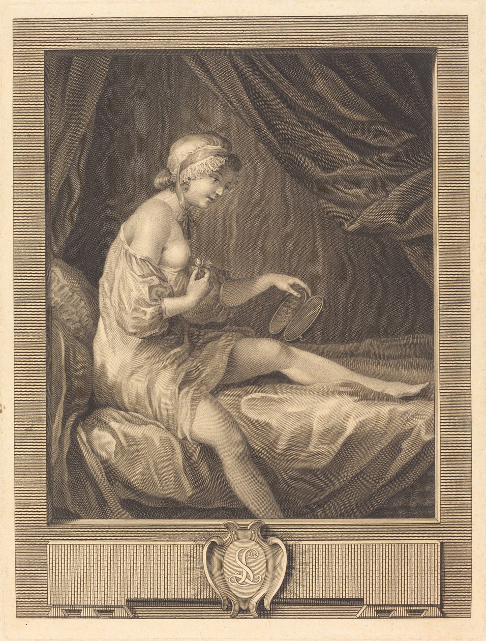 The Comparison of the Rosebud by Antoine Francois Dennel after Gabriel Jacques de Saint Aubin