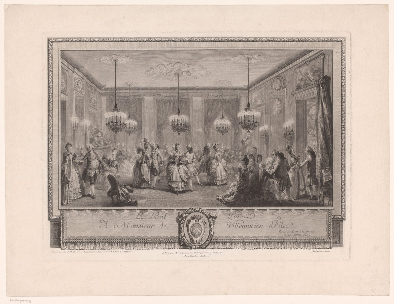 Marie Antoinette: The Queen of Fashion: Ball at the Home of Monsieur de Villemorien (title on object: Le Bal Paré) by Antoine Jean Duclos
