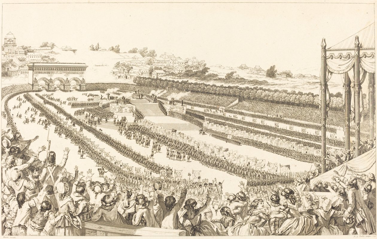 Federation Generale de Francais au Champ de Mars le 14 juillet 1790 by Antoine Jean Duclos after Charles Monnet