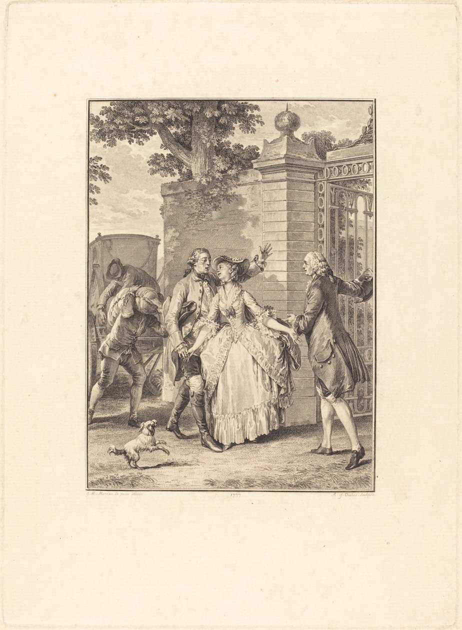 The Confidence of Beautiful Souls by Antoine Jean Duclos after Jean Michel Moreau