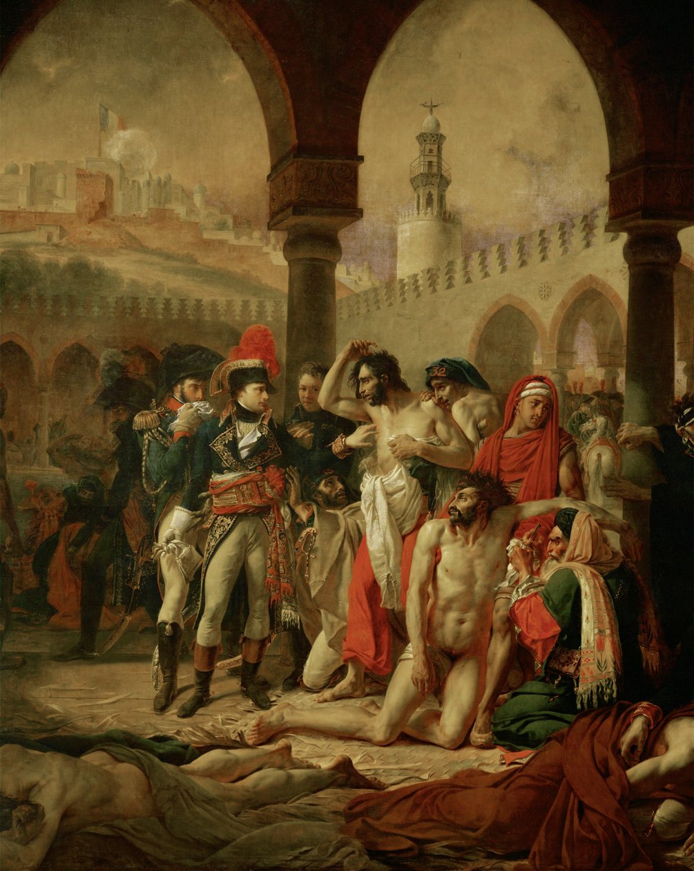 Emperor Napoleon I Bonaparte Visiting the Plague-Stricken in Jaffa by Antoine Jean Gros