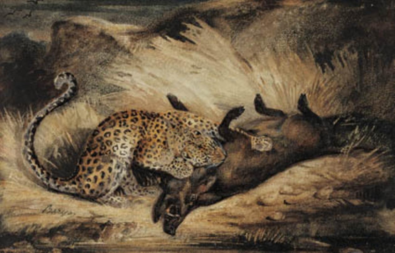 Leopard Eating a Wild Boar by Antoine Louis Barye