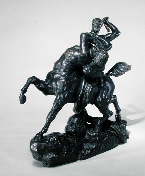Theseus Combating the Centaur Bienor (front view) by Antoine Louis Barye