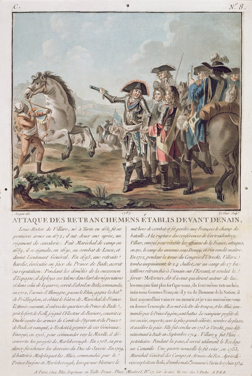 Attack on the trenches established in front of Denain, 1712, engraved by Louis Le Coeur, 1787 by Antoine Louis Francois Sergent Marceau