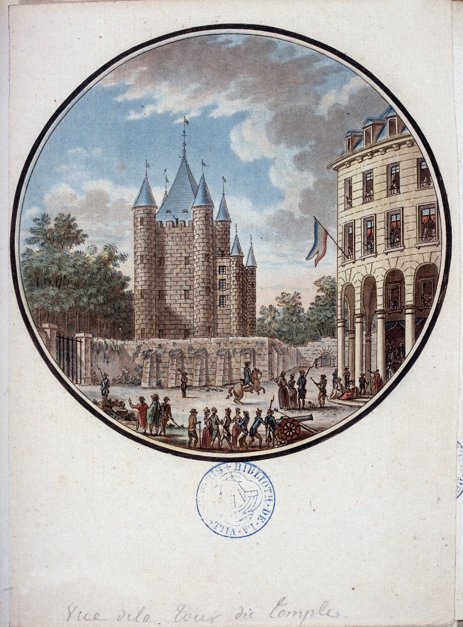 Paris, view of the Temple Tower - in Picturesque Views of the Main Buildings of Paris by Sergeant by Antoine Louis Francois Sergent Marceau
