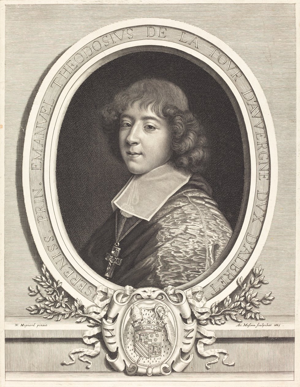 Cardinal de Bouillon by Antoine Masson after Nicolas Mignard