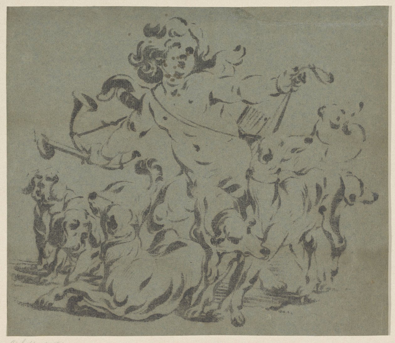 Cupid as Hunter with Dogs by Antoine Sallaert