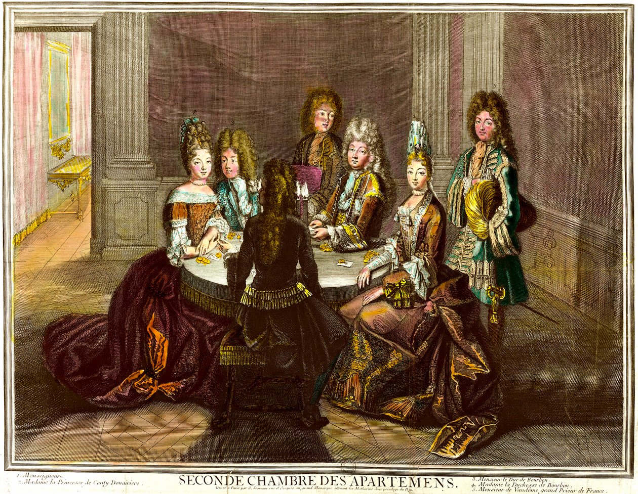 The courtyard playing cards in the second bedroom of the apartments of Louis XIV - Engraving by Antoine Trouvain by Antoine Trouvain