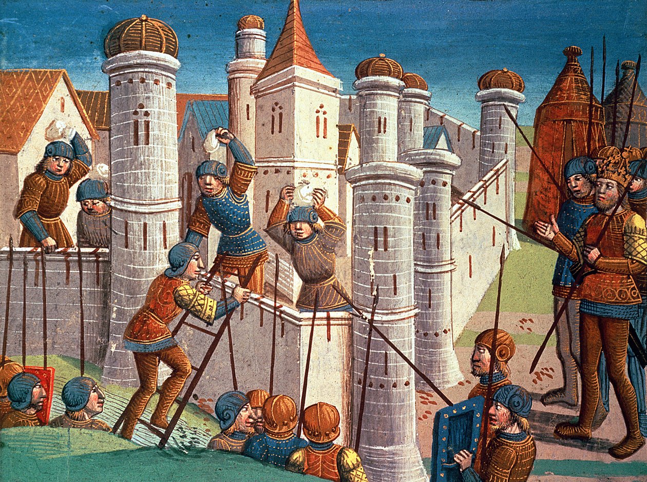 Scene from a battle defending Constantinople, from Ogier le Danois by Antoine Verard