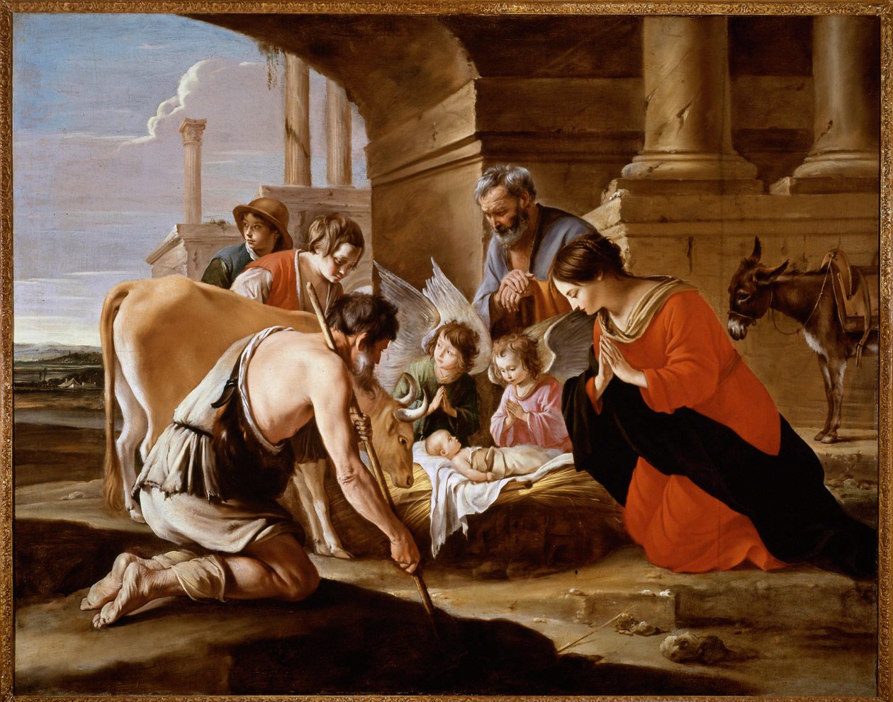 The Adoration of the Shepherds by Antoine and Louis & Mathieu (1607-77) Le Nain