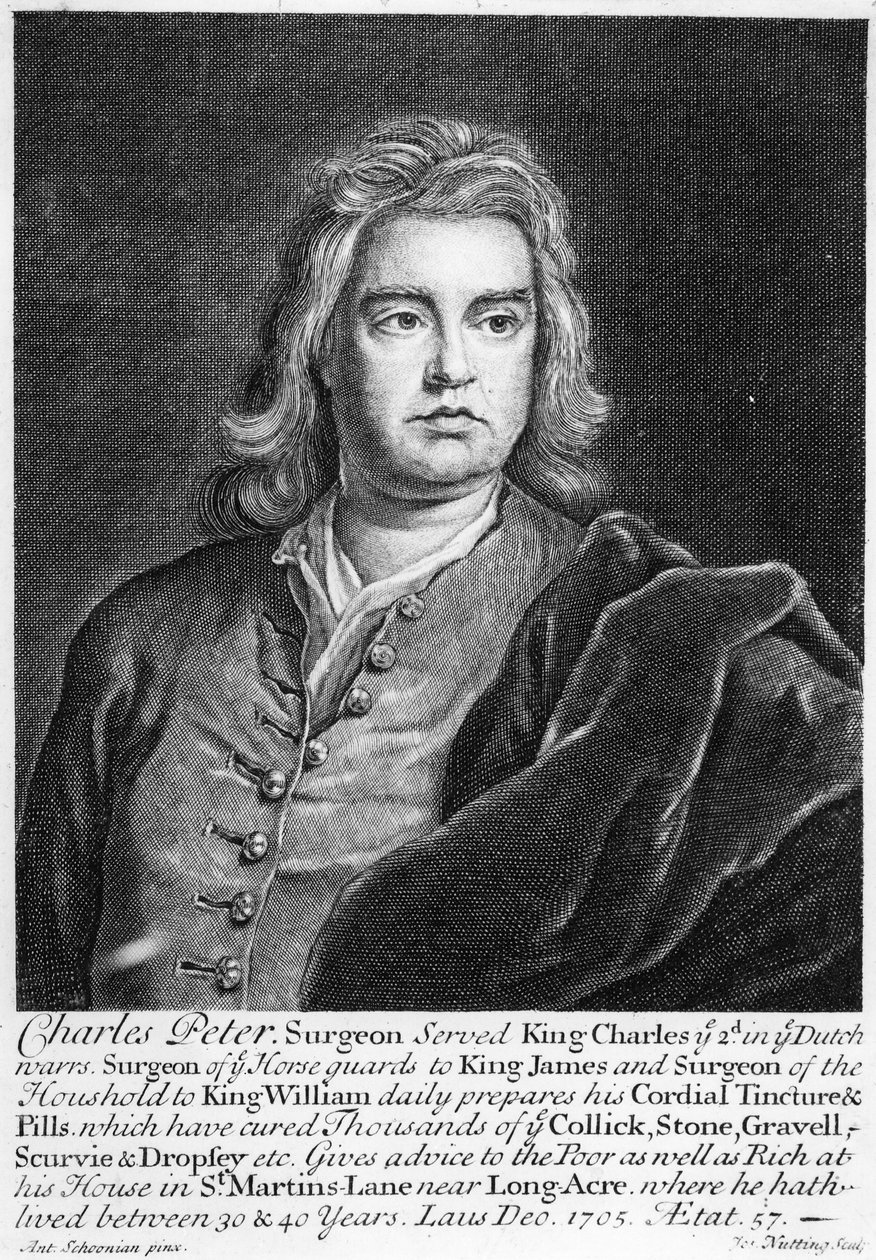 Charles Peter, Engraved by Joseph Nutting, 1705 by Anton Schoonjans