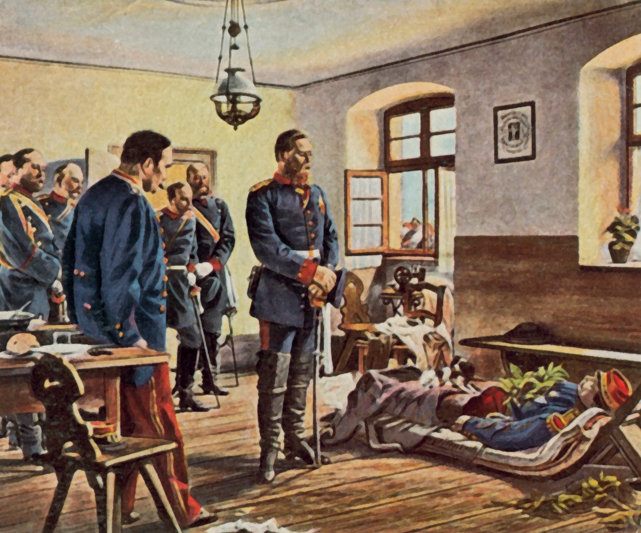 Crown Prince Friedrich Wilhelm at the body of General Douay, 4 August 1870 by Anton Alexander von (after) Werner