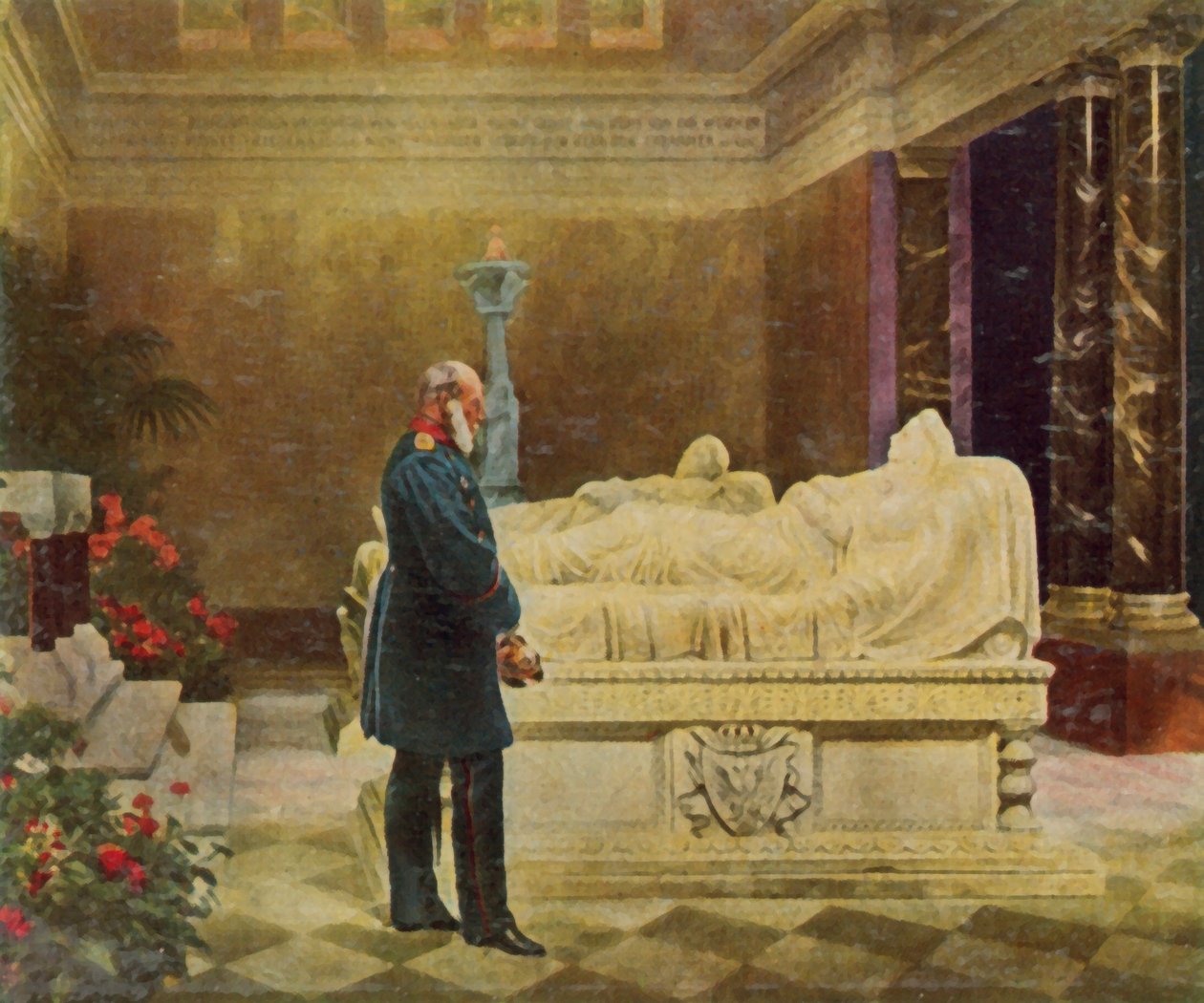 King Wilhelm I at the Grave of His Parents by Anton Alexander von (after) Werner
