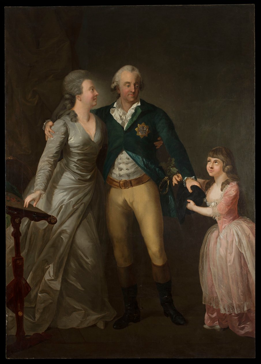 Portrait of Prince Charles Augustus of Saxony with Wife Sophia and Daughter by Anton Graff