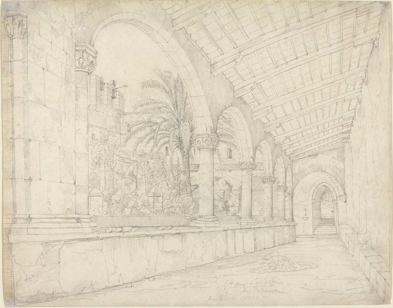 The Cloister of Santa Maria di Gesù at Palermo by Anton Hallmann