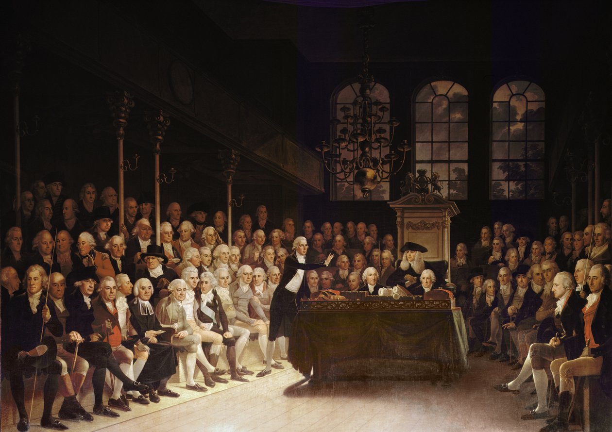 William Pitt Addressing the House of Commons on the French Declaration of Wars 1793 by Anton Hickel